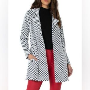 Liverpool Los Angeles Women's Black and White Checkered Coat